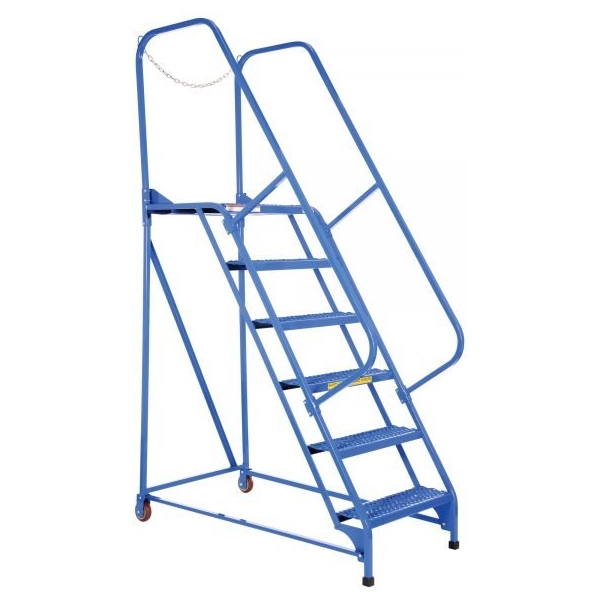 Vestil LAD-MM-6-G 6-Step Grip Strut Steel Maintenance Ladder (90" H)