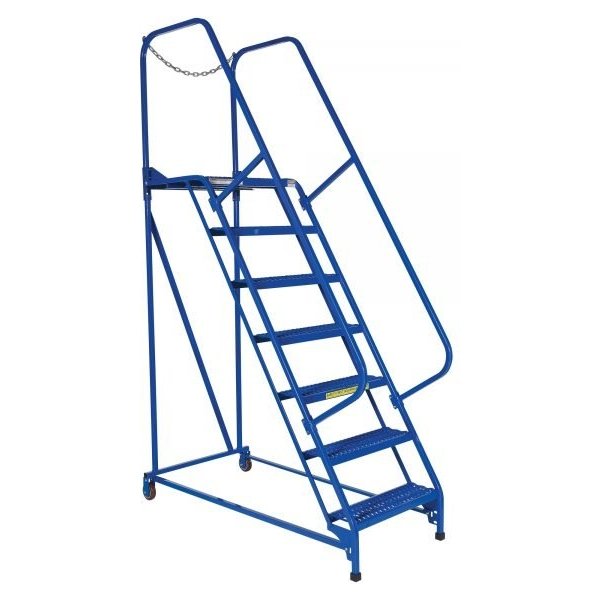 Vestil LAD-MM-7-G 7-Step Grip Strut Maintenance Ladder (100in. Height, Steel)