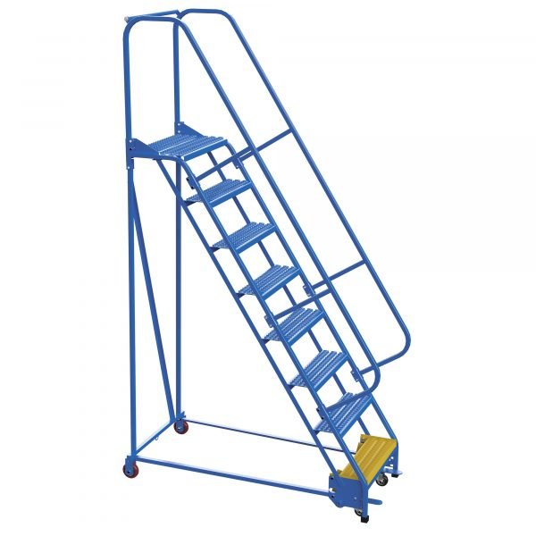 Vestil LAD-PW-26-8-G 8-Step Grip Strut Steel Warehouse Ladder (110" H) 1 Vestil LAD-PW-26-8-G 8-Step Grip Strut Steel Warehouse Ladder (110" H)