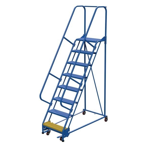 Vestil LAD-PW-26-8-P 8-Step Perforated Steel Warehouse Ladder (110" H)