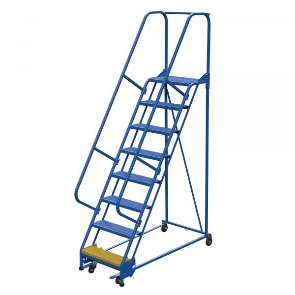 Vestil LAD-PW-26-8-P 8-Step Perforated Steel Warehouse Ladder (110" H) 1 Vestil LAD-PW-26-8-P 8-Step Perforated Steel Warehouse Ladder (110" H)