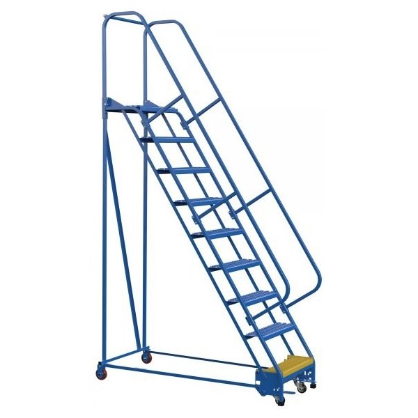 Vestil LAD-PW-26-9-G 9-Step Grip Strut Steel Warehouse Ladder (120" H)