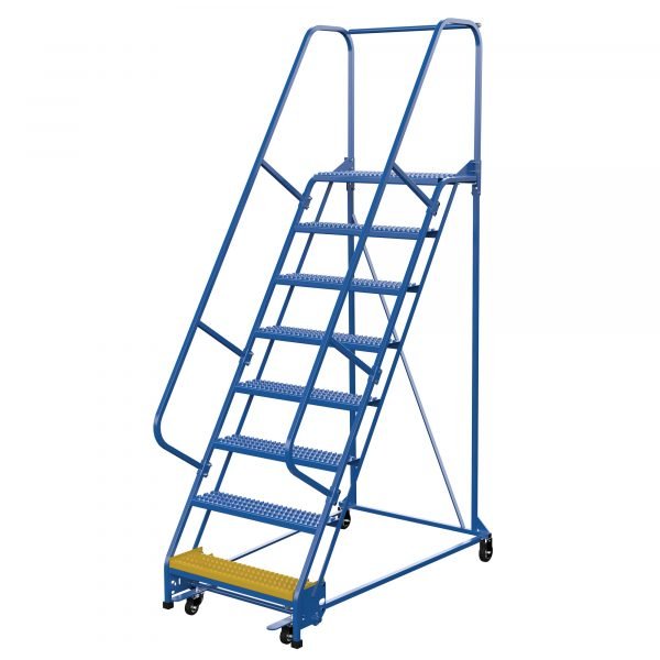 Vestil LAD-PW-32-8-G 8-Step Grip Strut Steel Warehouse Ladder (110" H) 1 Vestil LAD-PW-32-8-G 8-Step Grip Strut Steel Warehouse Ladder (110" H)