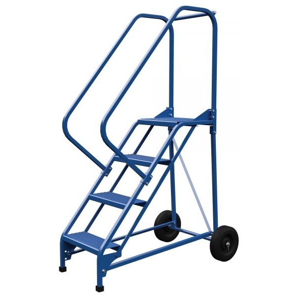 Vestil LAD-RAF-4-P-EZ 4-Step Perforated Roll-A-Fold Ladder w/ Easy Roll (70" H)