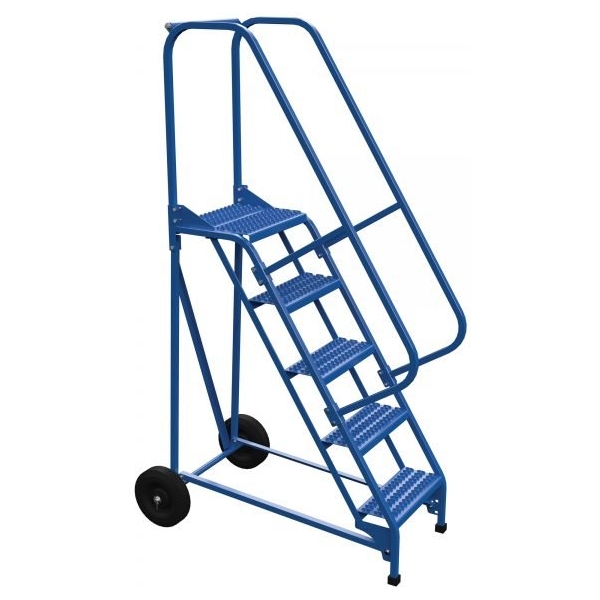 Vestil LAD-RAF-5-G 5-Step Grip Strut Roll-A-Fold Ladder (80" H)