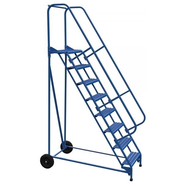 Vestil LAD-RAF-8-24-G 8-Step Grip Strut Roll-A-Fold Ladder (110" H)