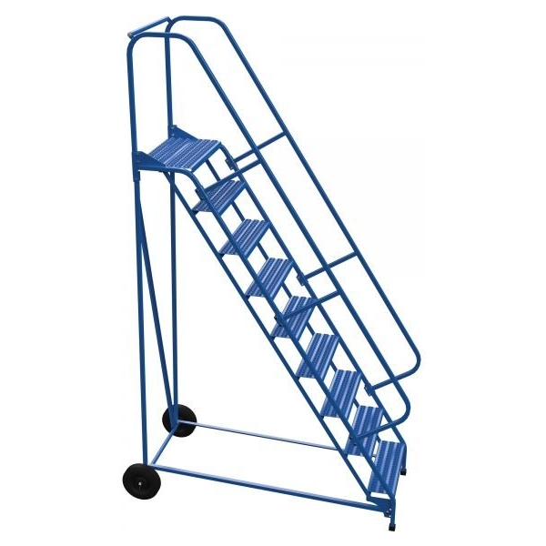 Vestil LAD-RAF-9-24-G 9-Step Grip Strut Roll-A-Fold Ladder (120" H)