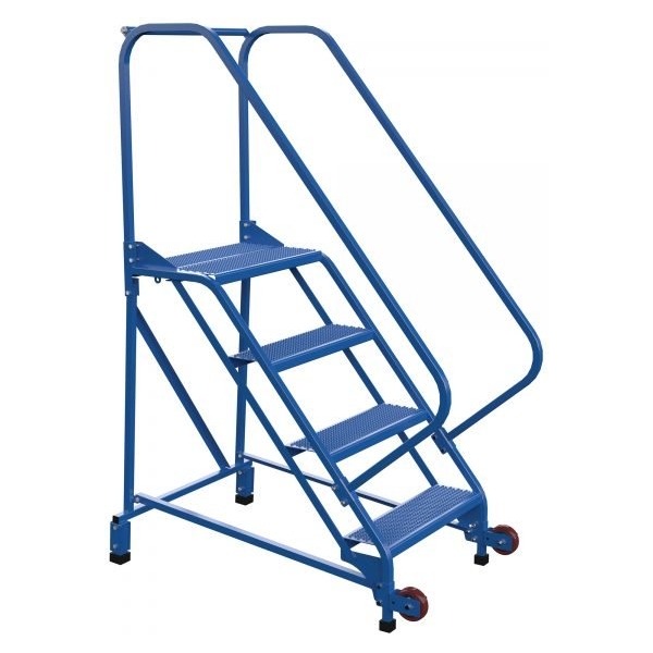 Vestil LAD-TRN-50-4-P 4-Step Perforated Tip-N-Roll Ladder (70" H, Narrow Profile)