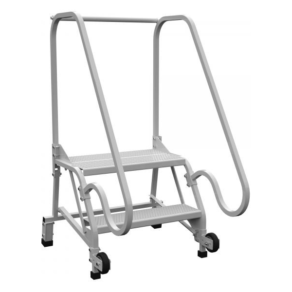 Vestil LAD-TRN-60-2-FDA 2-Step Grip Strut Tip-N-Roll Ladder FDA Compliant (50" H)