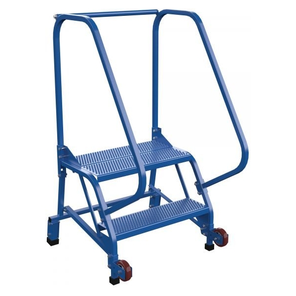 Vestil LAD-TRN-60-2-P 2-Step Perforated Tip-N-Roll Ladder (50" H, Narrow Profile)