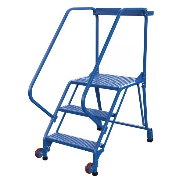 Vestil LAD-TRS-50-3-P 3-Step Perforated Tip-N-Roll Ladder (60" H, Narrow Base)