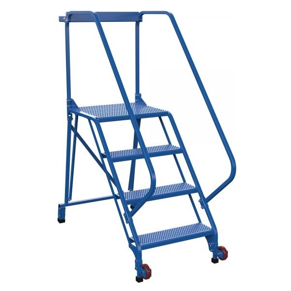 Vestil LAD-TRS-50-4-P 4-Step Perforated Tip-N-Roll Ladder (70" H, Narrow Base)