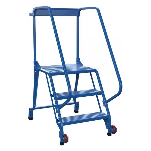 Vestil LAD-TRS-60-3-P 3-Step Perforated Tip-N-Roll Ladder (60" H, Wide Base)