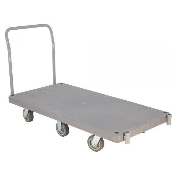 Vestil PPT-3-61 Plastic Platform Truck (3000 lb, 1 Handle)