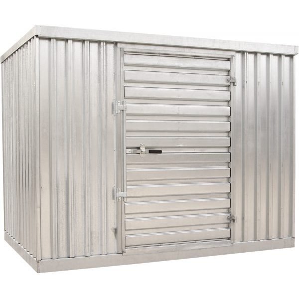 Vestil STOR-96-G-W-1RH 110"L x 78"W Galvanized Outdoor Storage Building