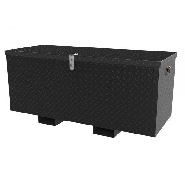 Vestil STTB-2460-F 24x60 Steel Treadplate Tool Box w/ Fork Pockets (Black) 1 Vestil STTB-2460-F 24x60 Steel Treadplate Tool Box w/ Fork Pockets (Black)