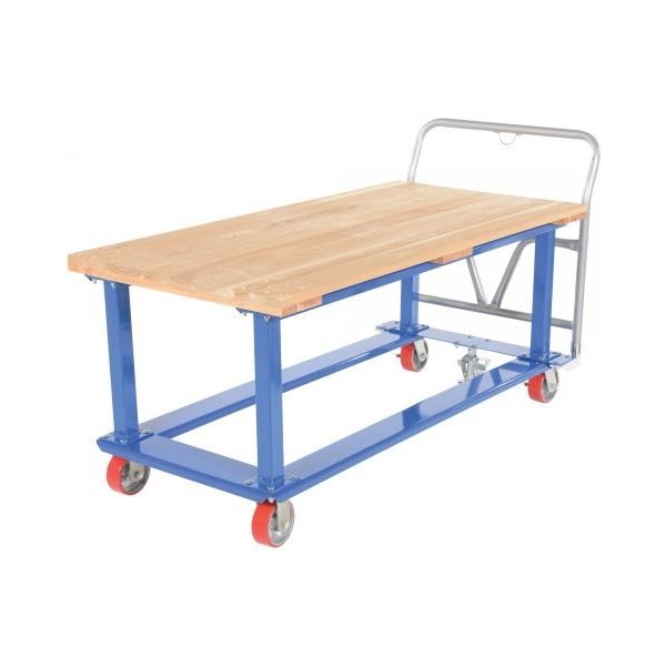 Vestil WHPT-3060-WT Wood Top Work-Height Platform Truck (2000lb Capacity, 30in. x 60in.)