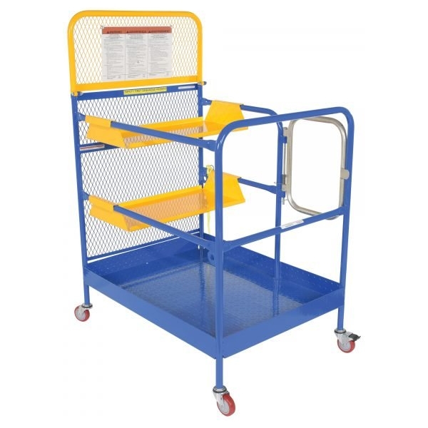 Vestil WP-3648-2SF-CA 1000 lb Forklift Work Platform w/ 2-Side Entry & Casters (36in x 48in)