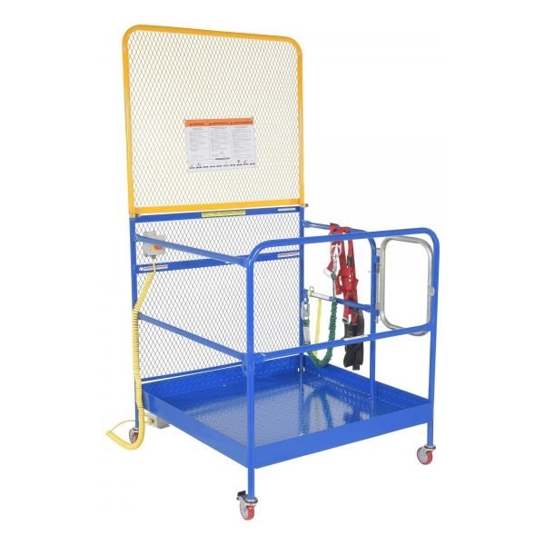 Vestil WP-4848-CA-84B-FF 1000 lb Forklift Work Platform w/ Backguard, Casters & Full Frame